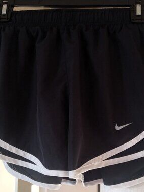 Nike Women's Dri-Fit Jogging / Running Shorts - Black / White - Size Small